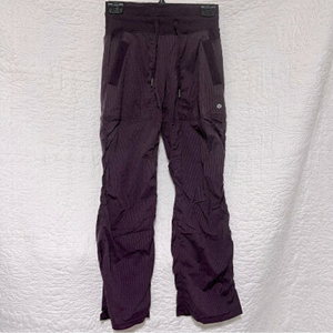 LULULEMON Studio Purple Striped Lightweight Pants W/ pocket & drawstring, Size 2